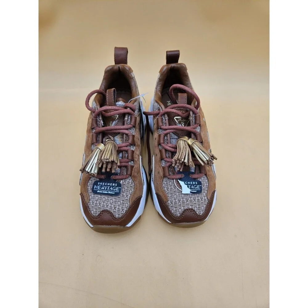 NEW Skechers Premium Heritage D'Lites 3.0 Royal Fringe 149740-TAN Size 5 Sheik